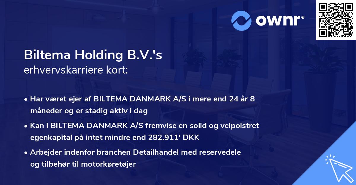 Biltema Holding B.V.'s erhvervskarriere kort