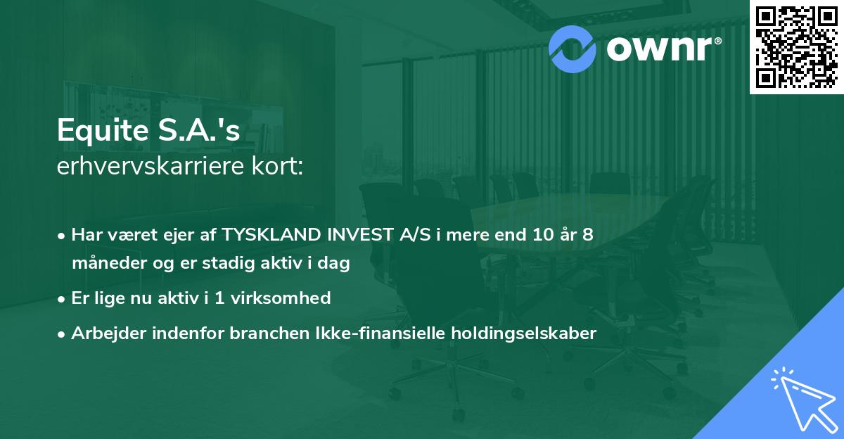Equite S.A.'s erhvervskarriere kort