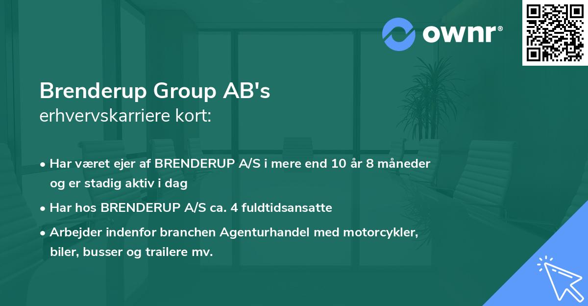 Brenderup Group AB's erhvervskarriere kort