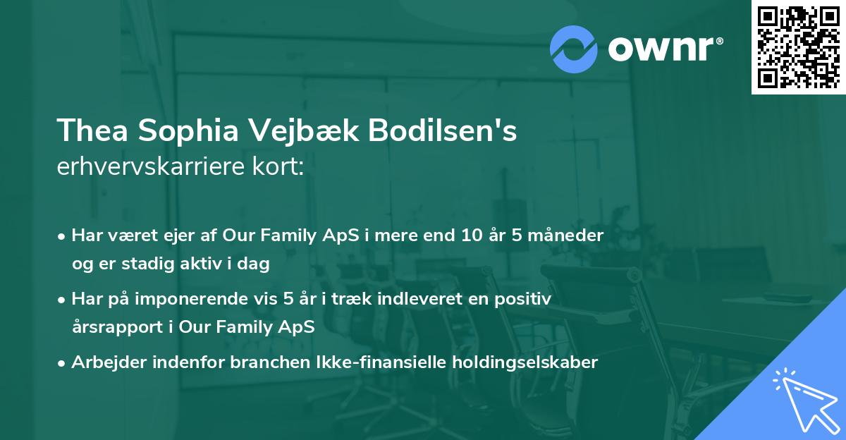 Thea Sophia Vejbæk Bodilsen's erhvervskarriere kort