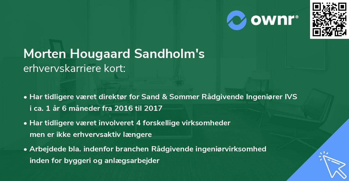 Morten Hougaard Sandholm's erhvervskarriere kort