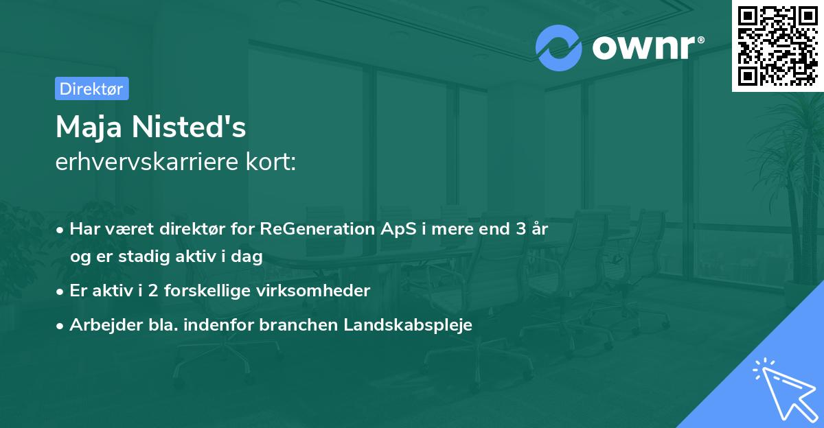 Maja Nisted's erhvervskarriere kort
