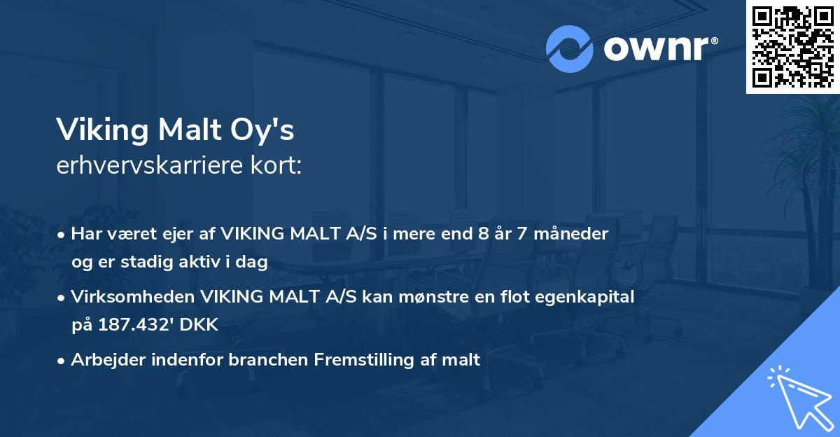 Viking Malt Oy's erhvervskarriere kort