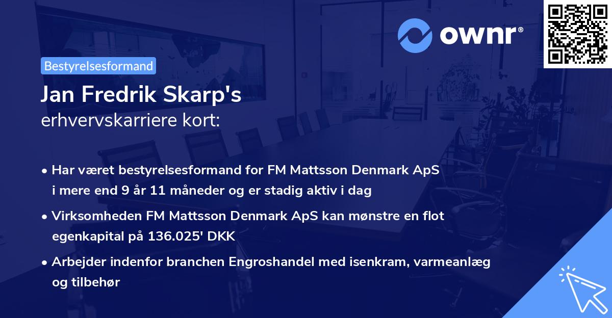 Jan Fredrik Skarp's erhvervskarriere kort