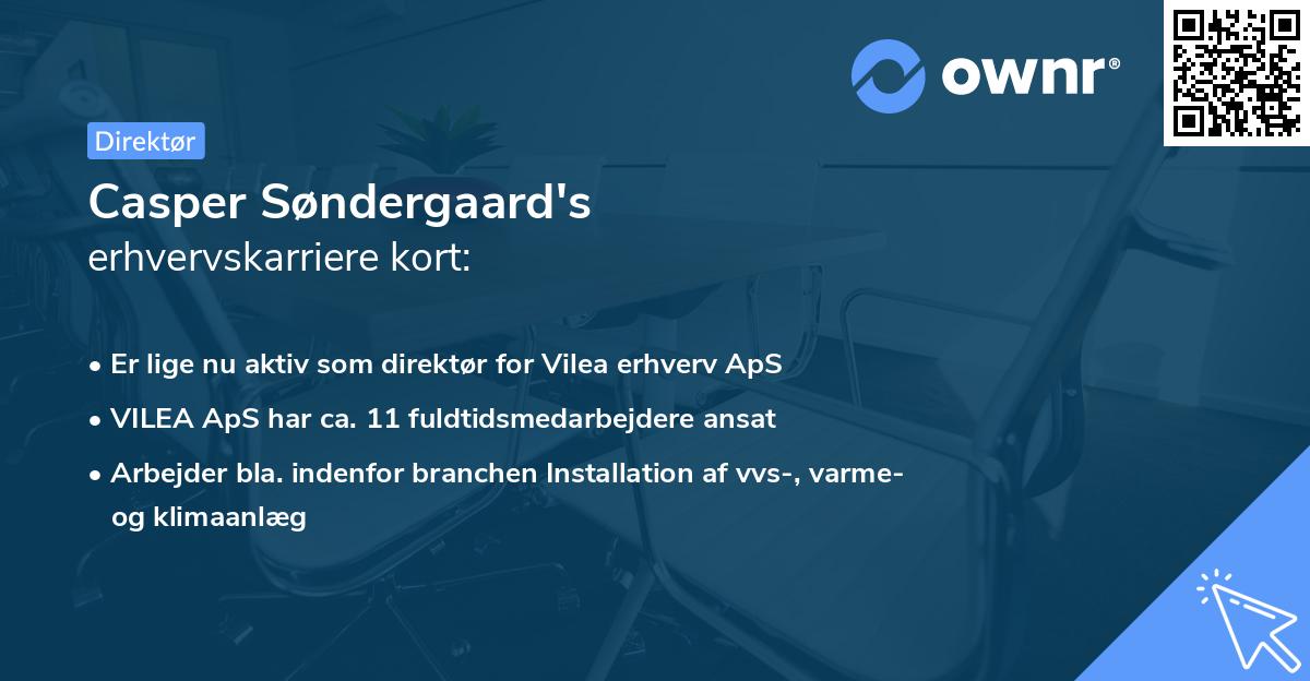 Casper Søndergaard's erhvervskarriere kort
