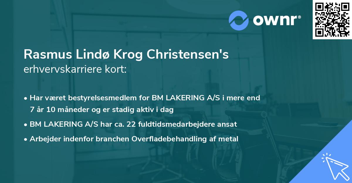 Rasmus Lindø Krog Christensen's erhvervskarriere kort