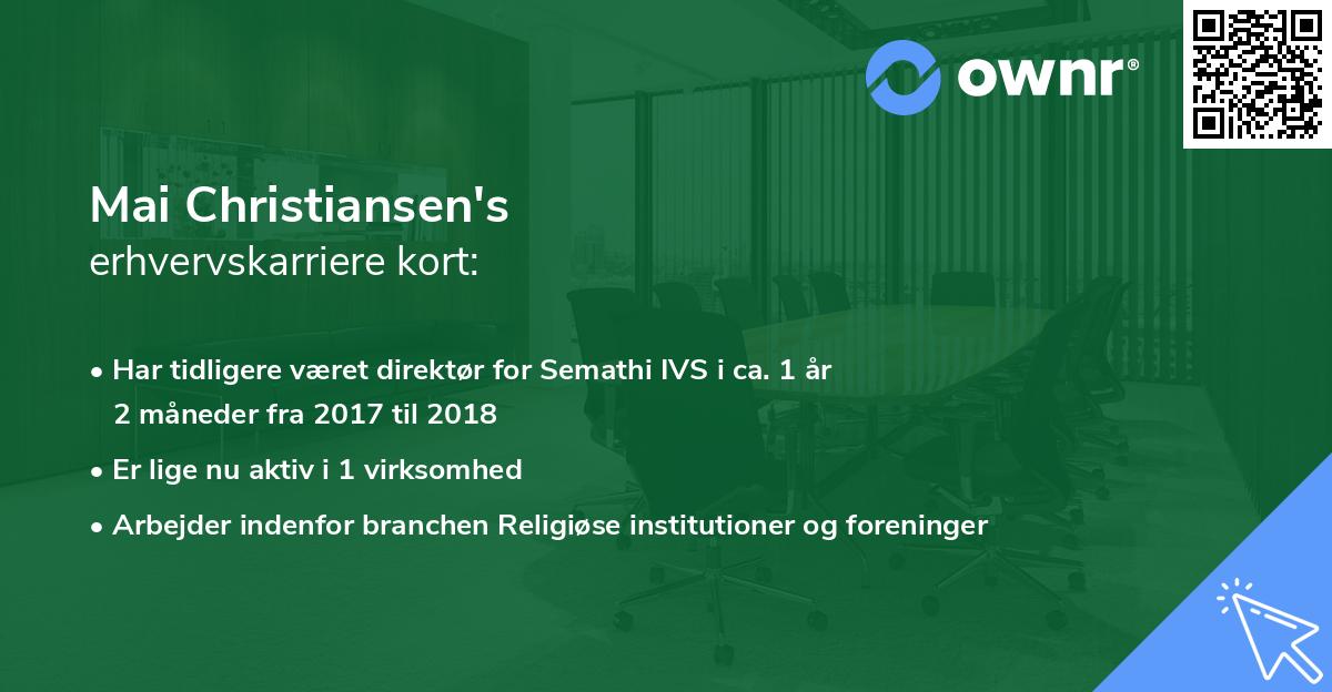 Mai Christiansen's erhvervskarriere kort