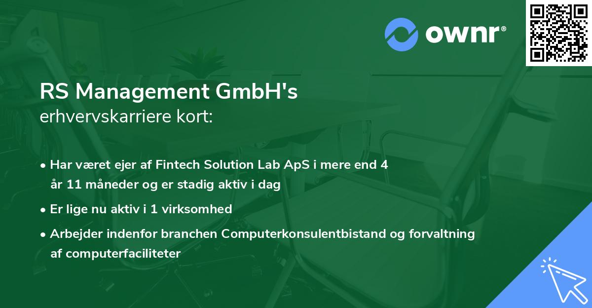 RS Management GmbH's erhvervskarriere kort