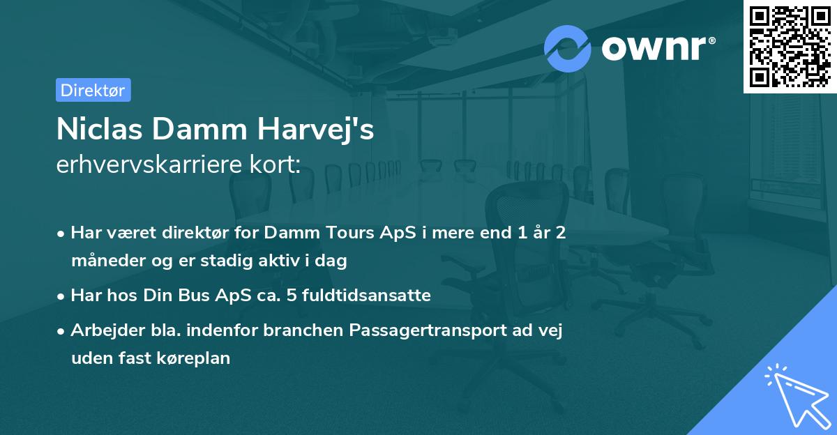 Niclas Damm Harvej's erhvervskarriere kort