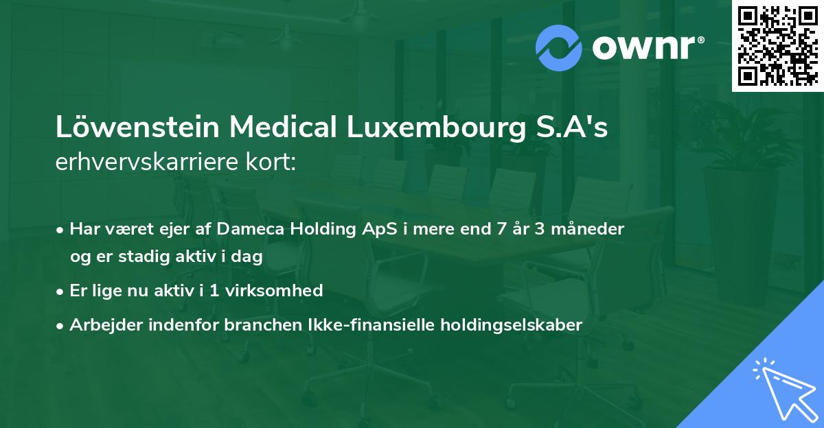 Löwenstein Medical Luxembourg S.A's erhvervskarriere kort