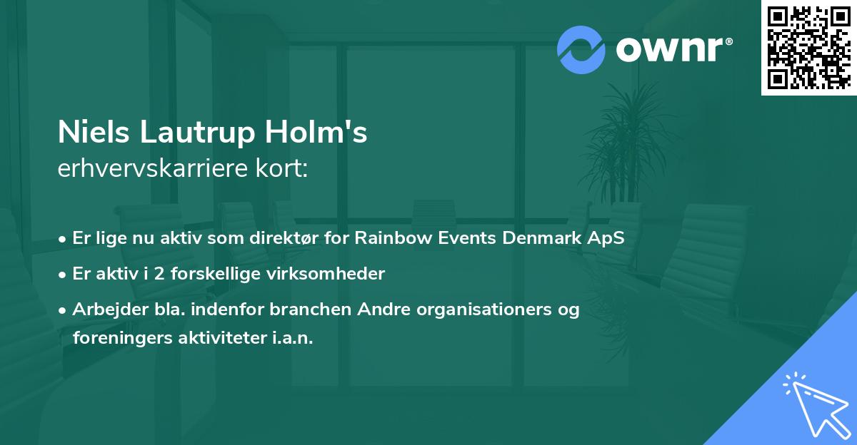 Niels Lautrup Holm's erhvervskarriere kort