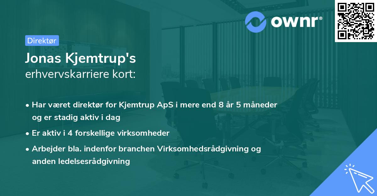 Jonas Kjemtrup's erhvervskarriere kort