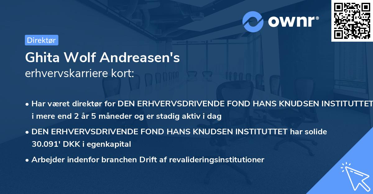 Ghita Wolf Andreasen's erhvervskarriere kort