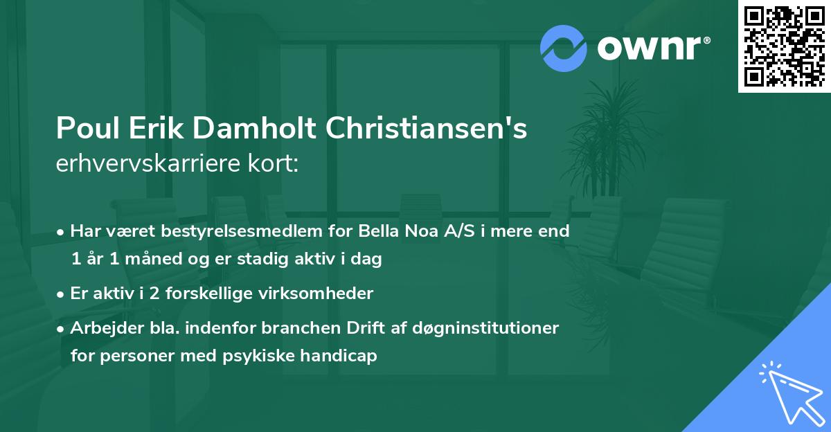 Poul Erik Damholt Christiansen's erhvervskarriere kort