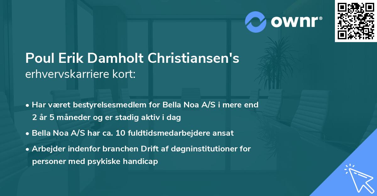 Poul Erik Damholt Christiansen's erhvervskarriere kort