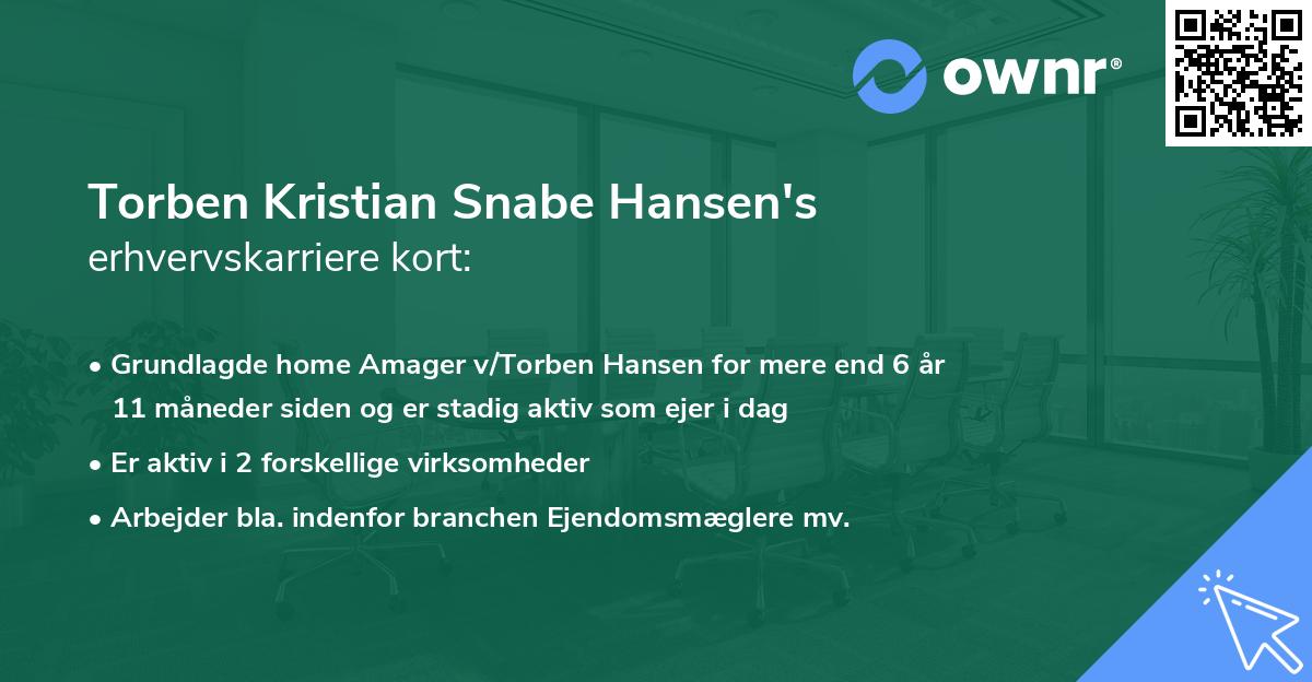 Torben Kristian Snabe Hansen's erhvervskarriere kort