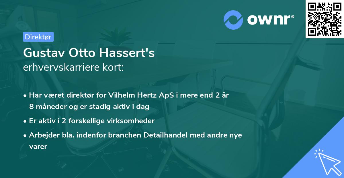 Gustav Otto Hassert's erhvervskarriere kort