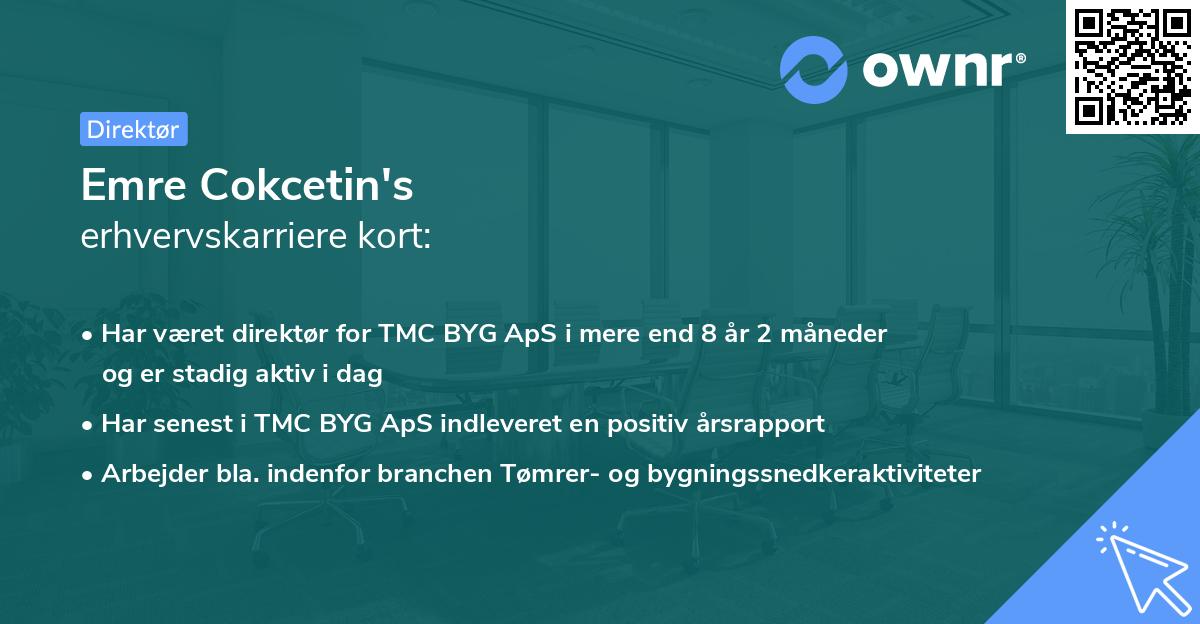 Emre Cokcetin's erhvervskarriere kort