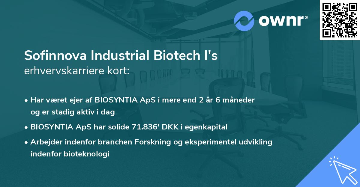 Sofinnova Industrial Biotech I's erhvervskarriere kort