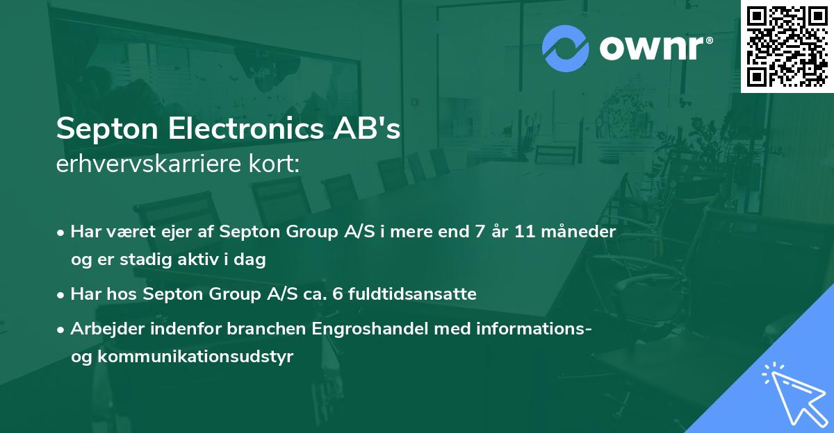 Septon Electronics AB's erhvervskarriere kort
