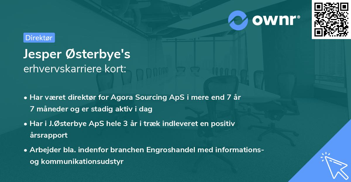 Jesper Østerbye's erhvervskarriere kort