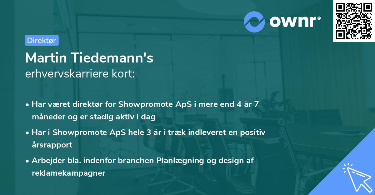 Martin Tiedemann's erhvervskarriere kort