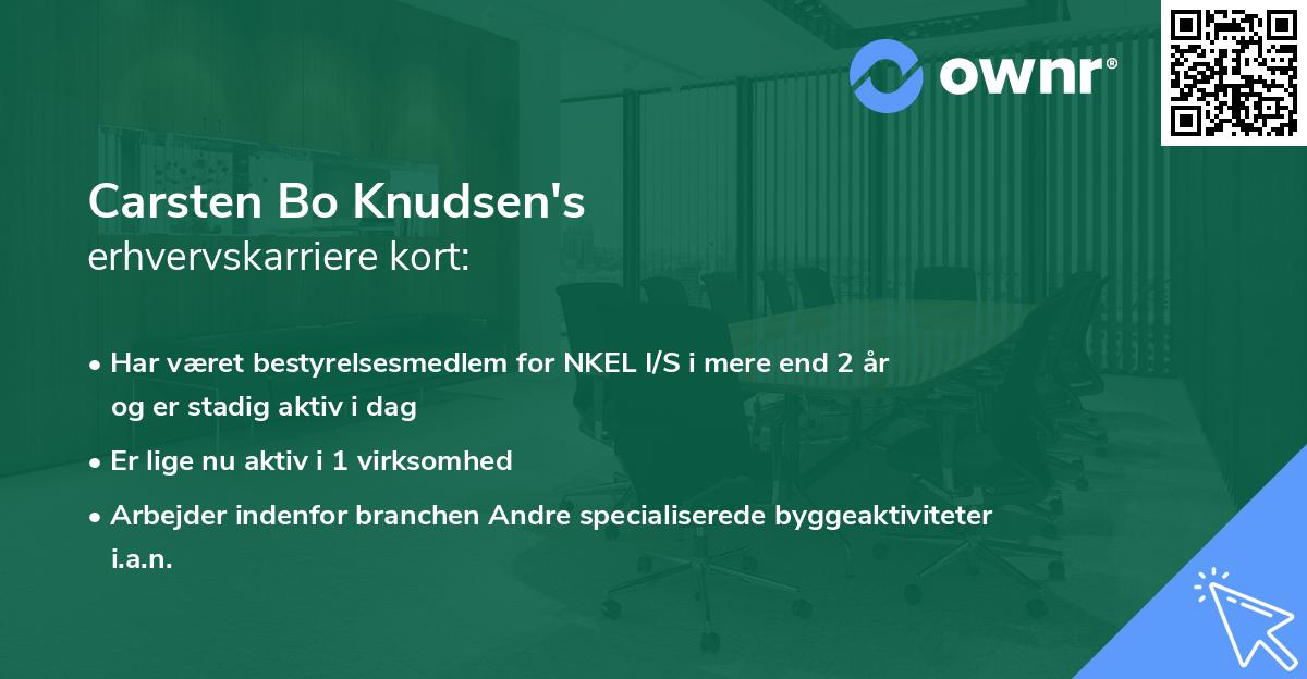 Carsten Bo Knudsen's erhvervskarriere kort