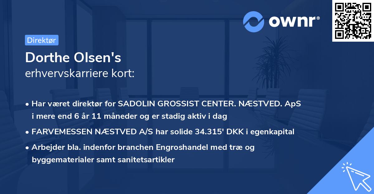 Dorthe Olsen's erhvervskarriere kort