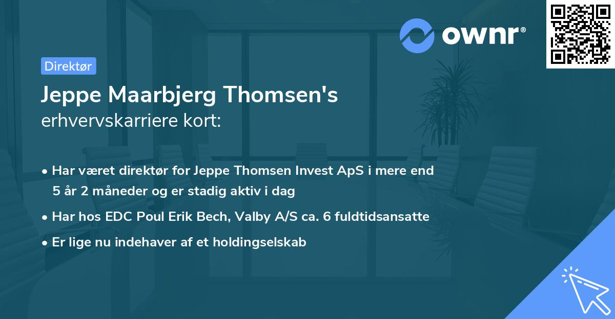 Jeppe Maarbjerg Thomsen's erhvervskarriere kort