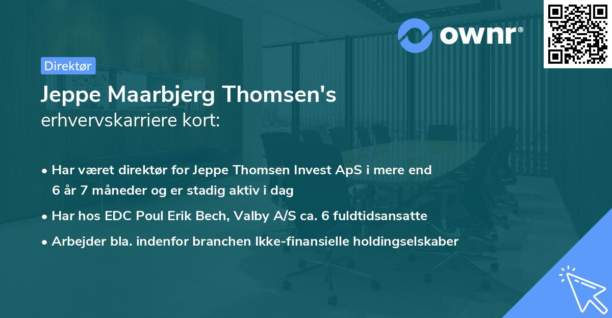 Jeppe Maarbjerg Thomsen's erhvervskarriere kort