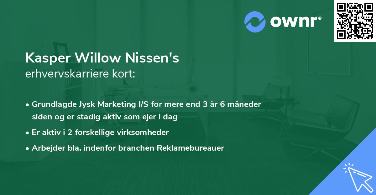 Kasper Willow Nissen's erhvervskarriere kort