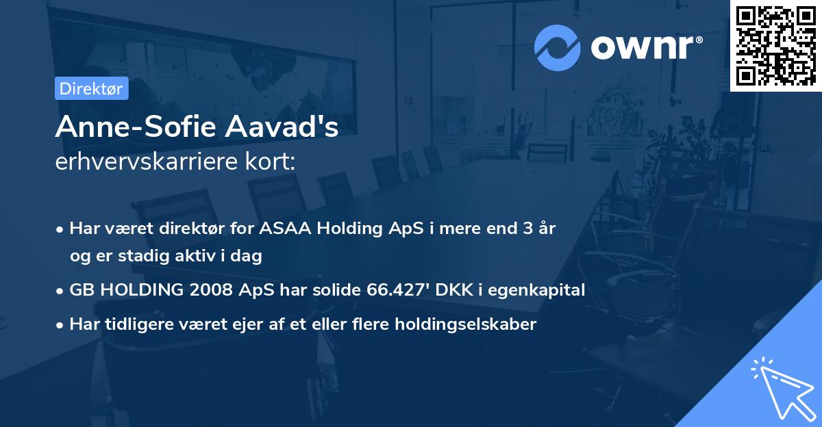 Anne-Sofie Aavad's erhvervskarriere kort