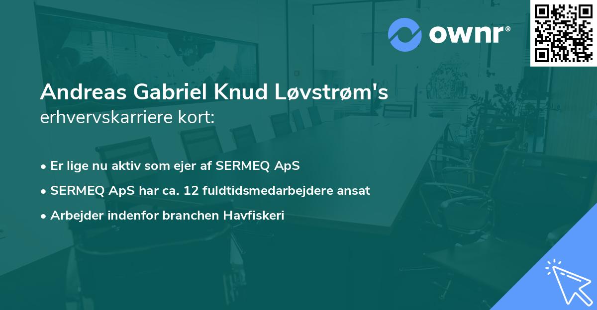 Andreas Gabriel Knud Løvstrøm's erhvervskarriere kort