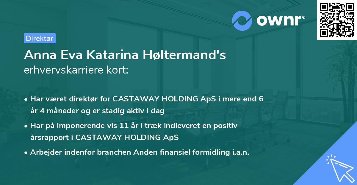 Anna Eva Katarina Høltermand's erhvervskarriere kort