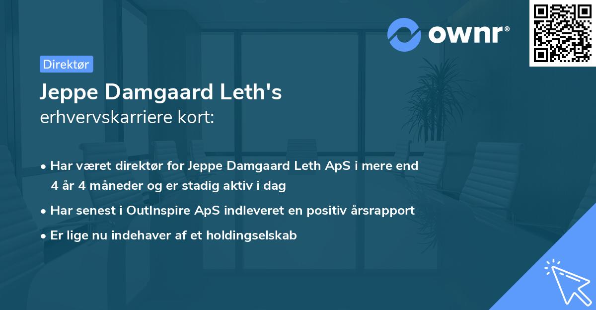 Jeppe Damgaard Leth's erhvervskarriere kort