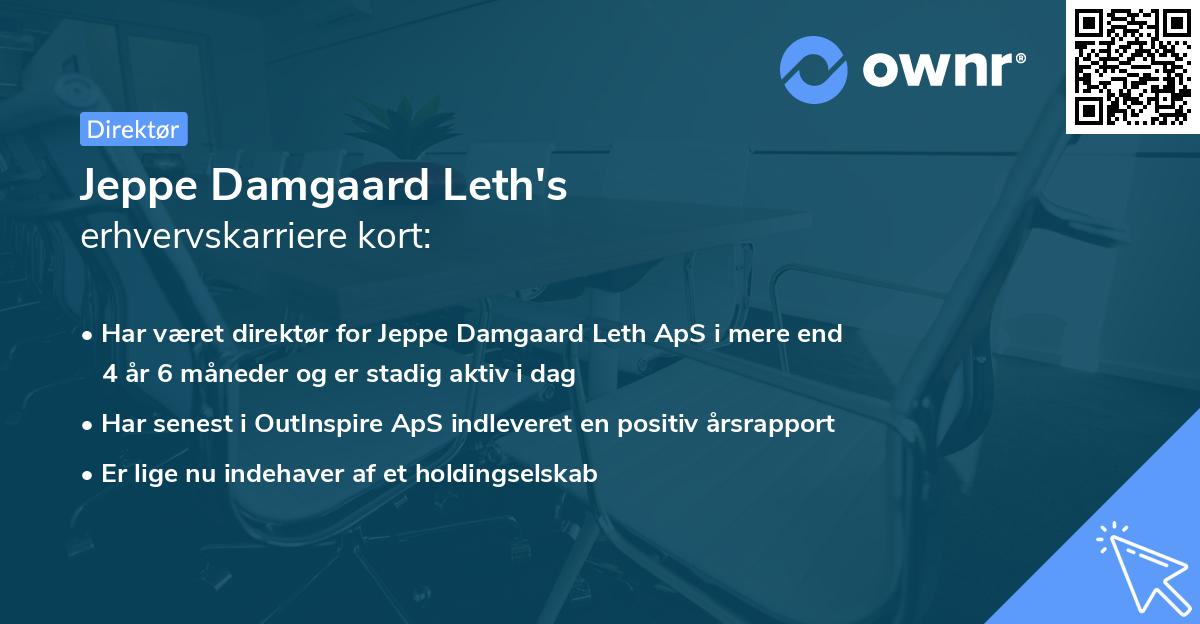 Jeppe Damgaard Leth's erhvervskarriere kort