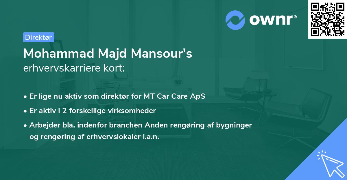 Mohammad Majd Mansour's erhvervskarriere kort