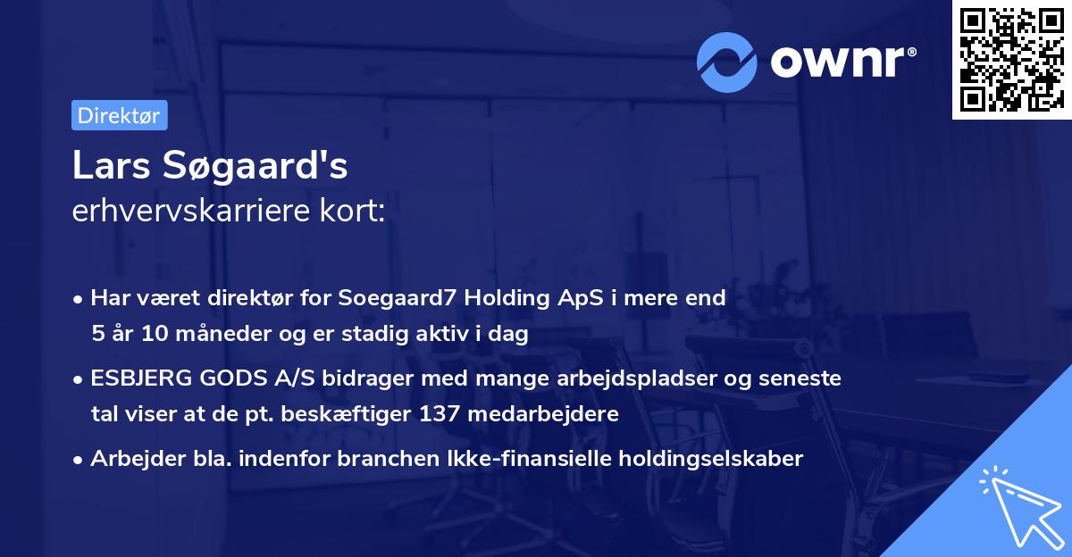 Lars Søgaard's erhvervskarriere kort