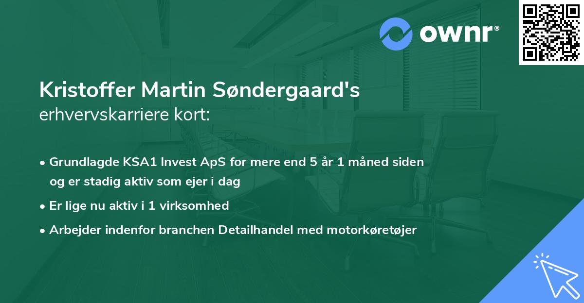 Kristoffer Martin Søndergaard's erhvervskarriere kort