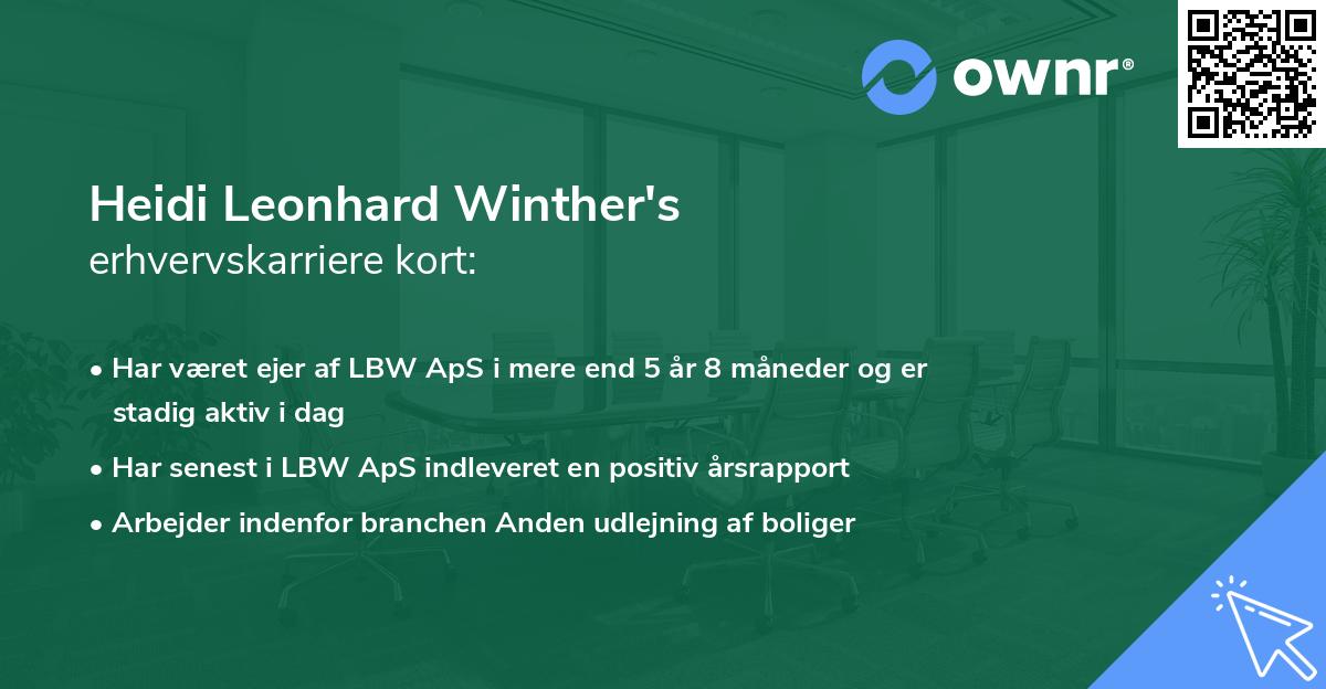 Heidi Leonhard Winther's erhvervskarriere kort