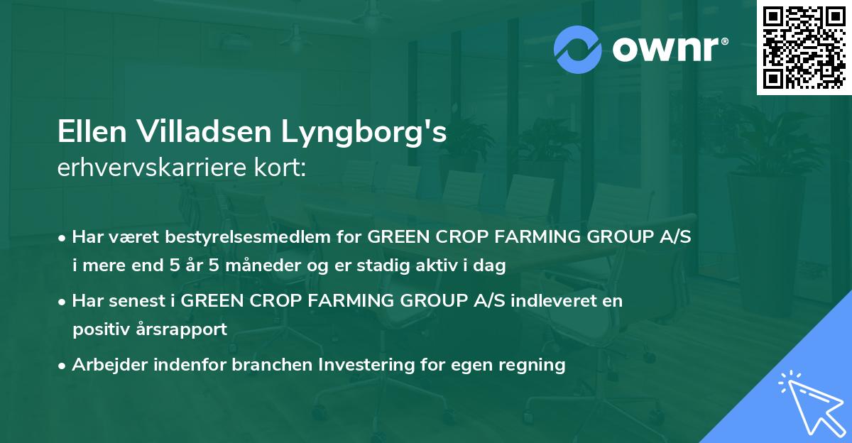 Ellen Villadsen Lyngborg's erhvervskarriere kort
