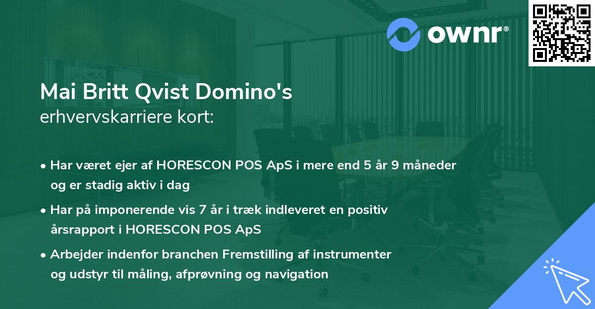 Mai Britt Qvist Domino's erhvervskarriere kort