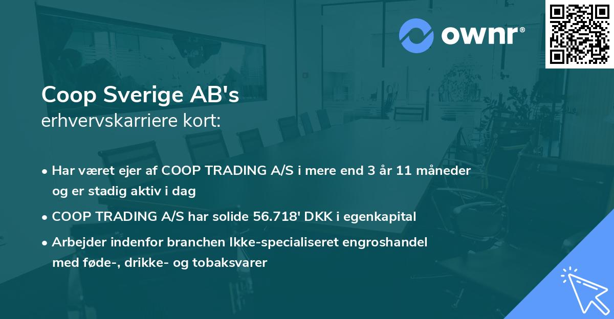 Coop Sverige AB's erhvervskarriere kort