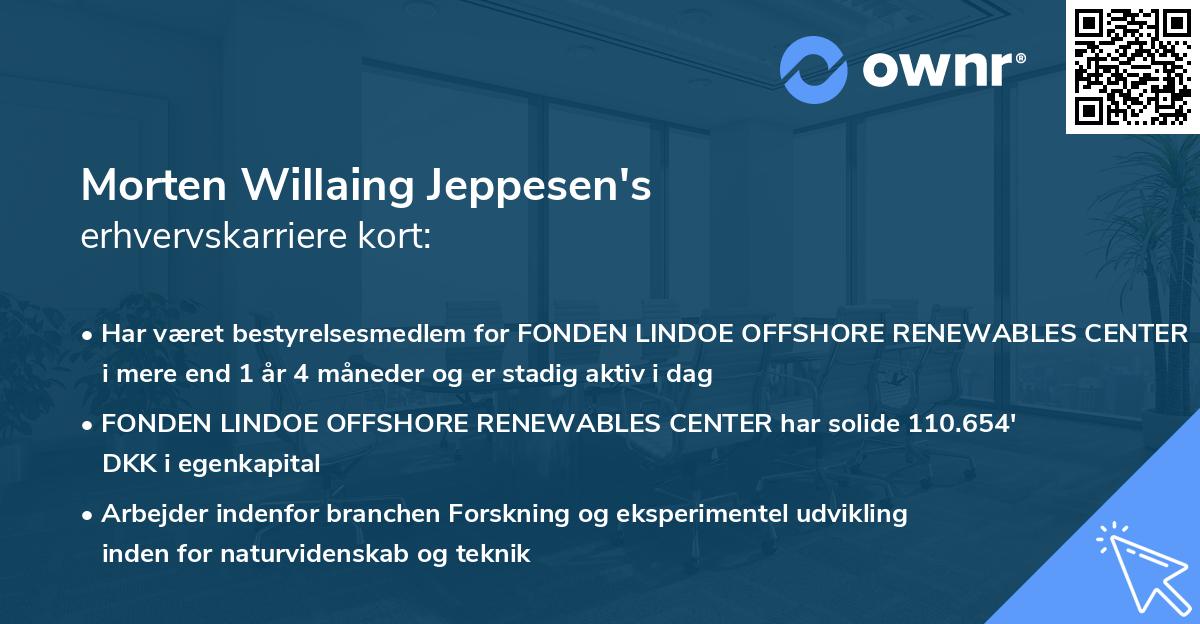 Morten Willaing Jeppesen's erhvervskarriere kort