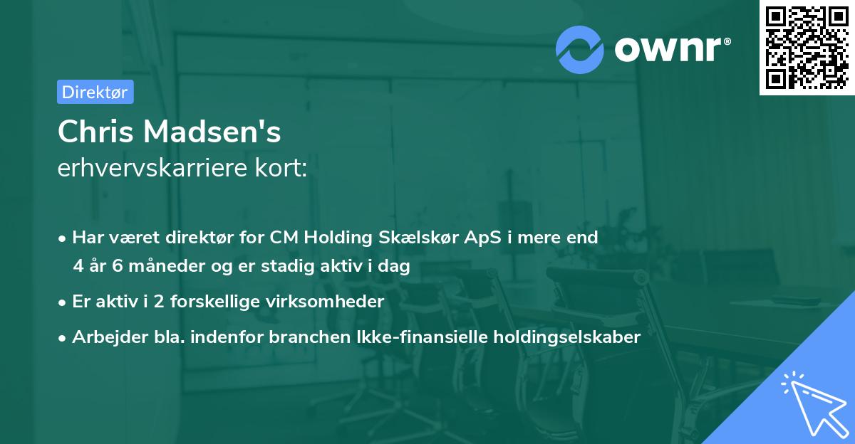 Chris Madsen's erhvervskarriere kort