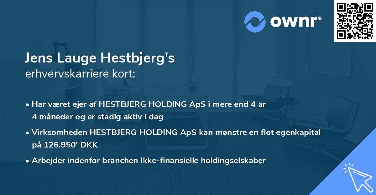 Jens Lauge Hestbjerg's erhvervskarriere kort