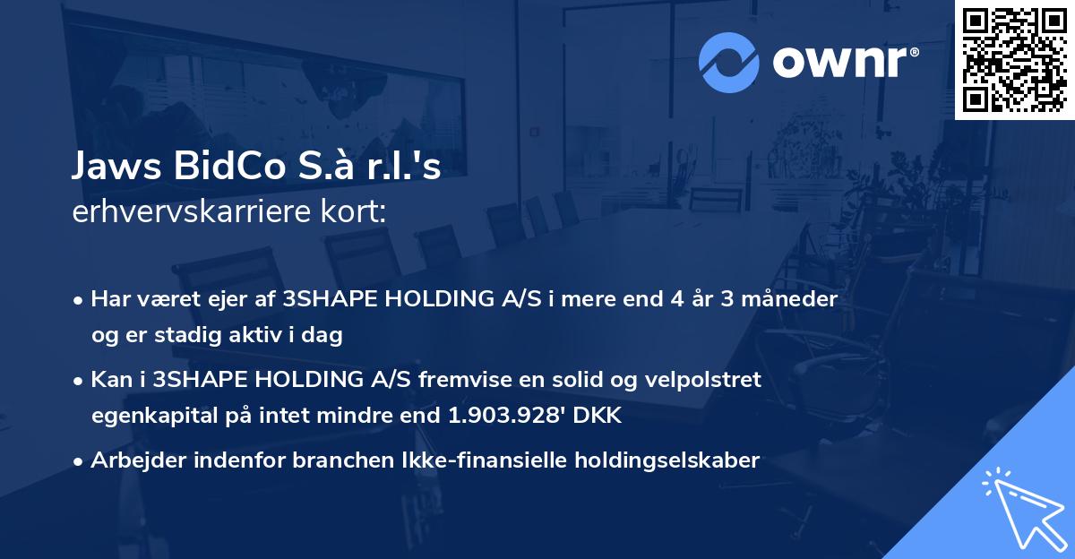 Jaws BidCo S.à r.l.'s erhvervskarriere kort