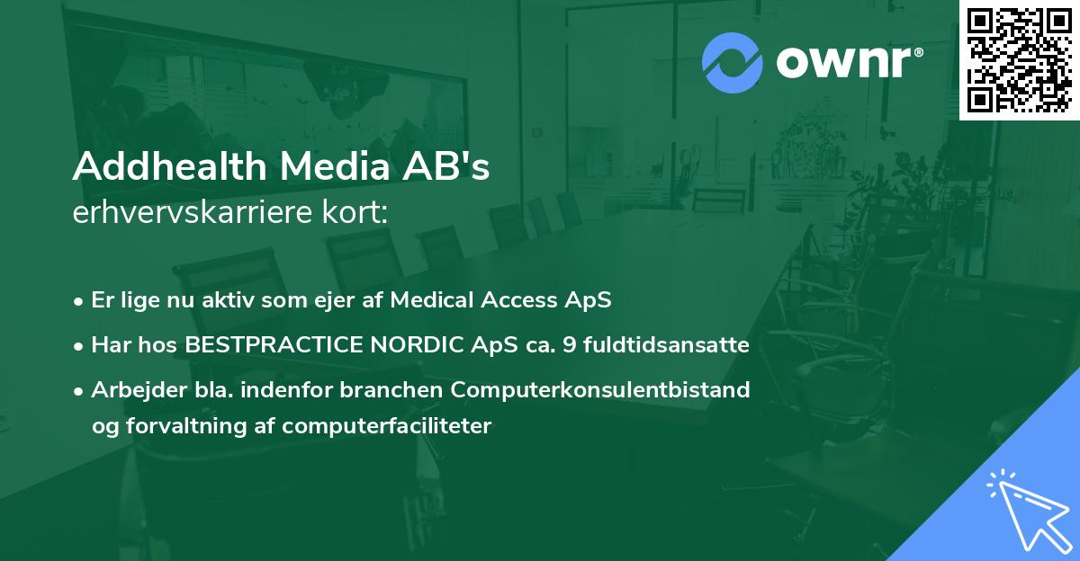 Addhealth Media AB's erhvervskarriere kort