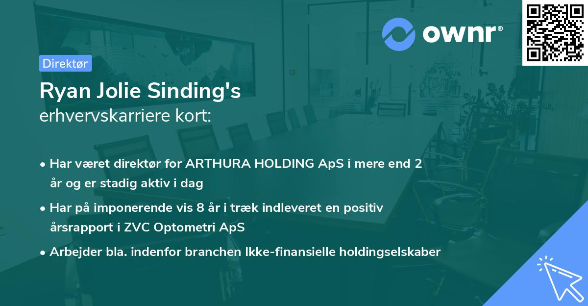 Ryan Jolie Sinding's erhvervskarriere kort