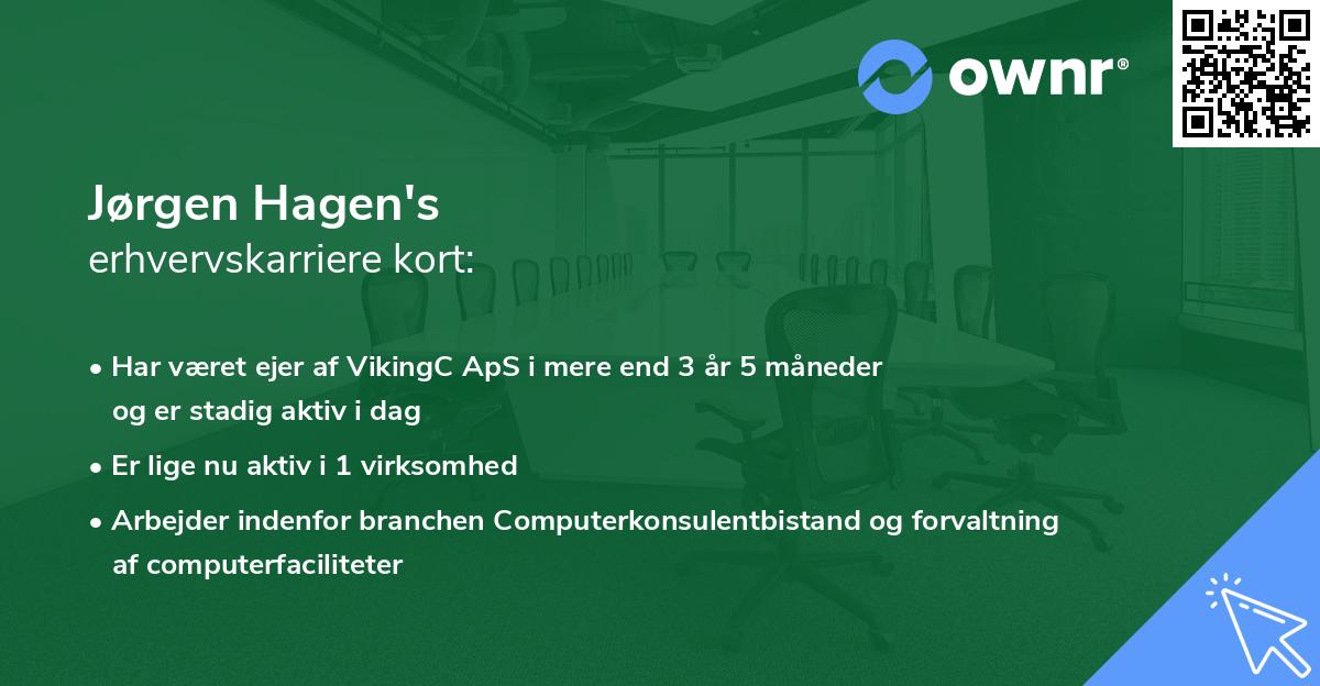 Jørgen Hagen's erhvervskarriere kort